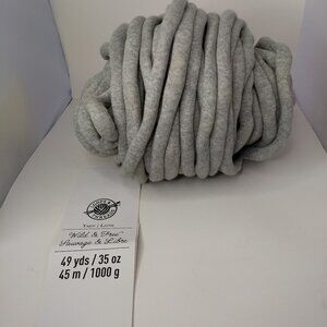 Loops & Threads Wild & Free Jumbo Yarn T-Shirt Grey Cotton Nylon Polyester 49 yd